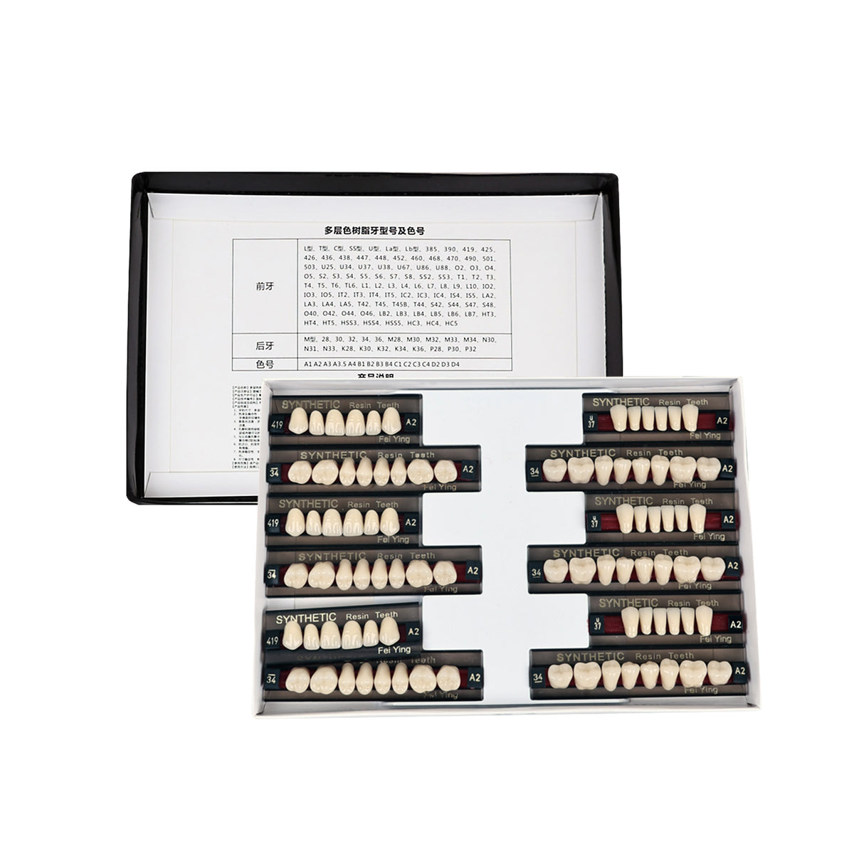 Resin teeth shade comparison with shade guide