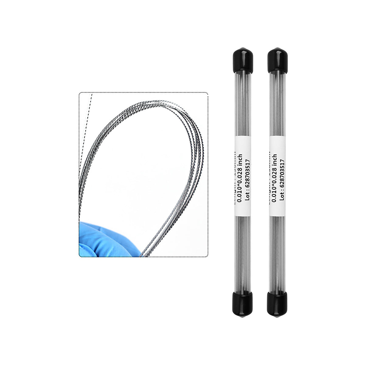 Retainer wire packing shot, tubes bulk packaging