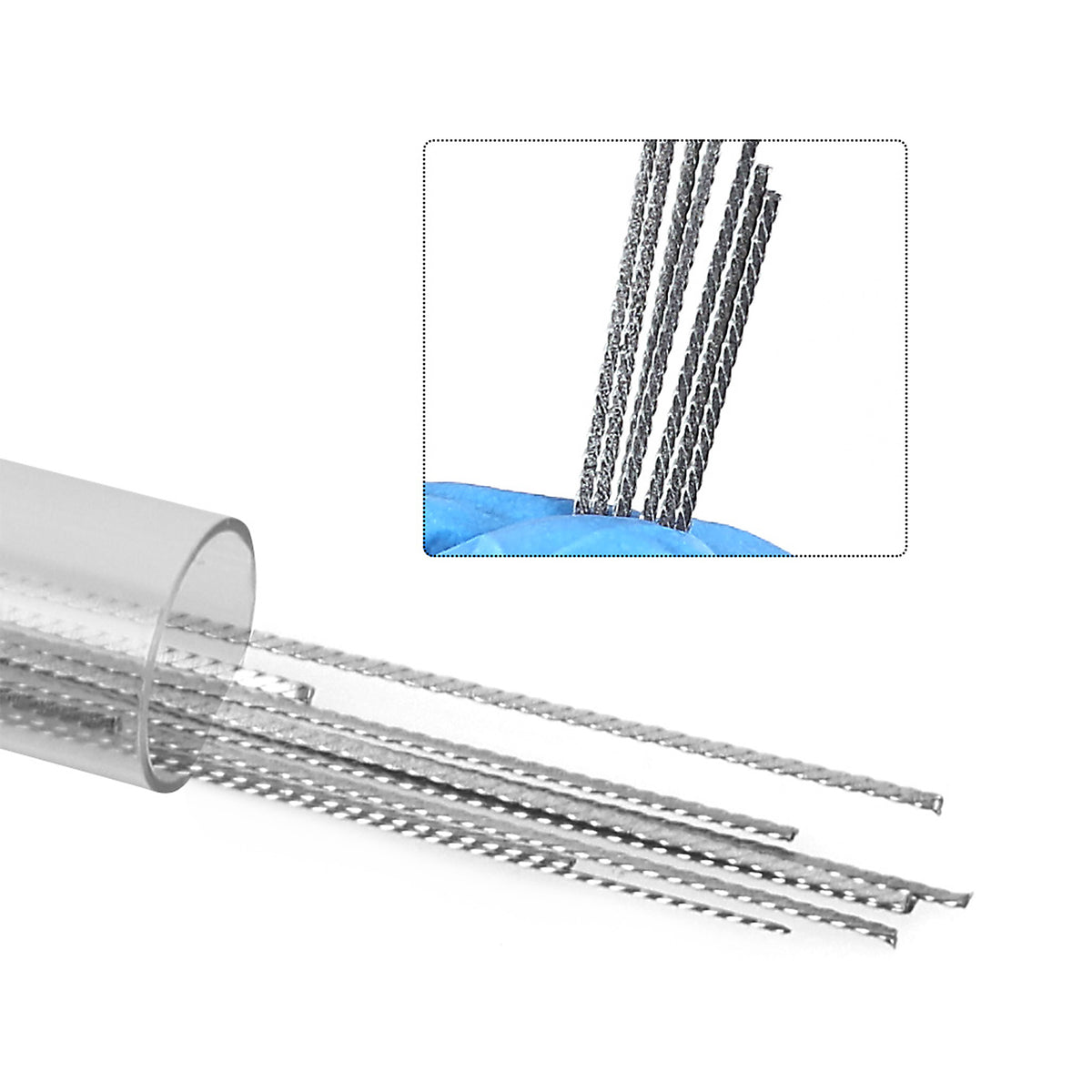 Retainer wire placed on dental lab workbench scene