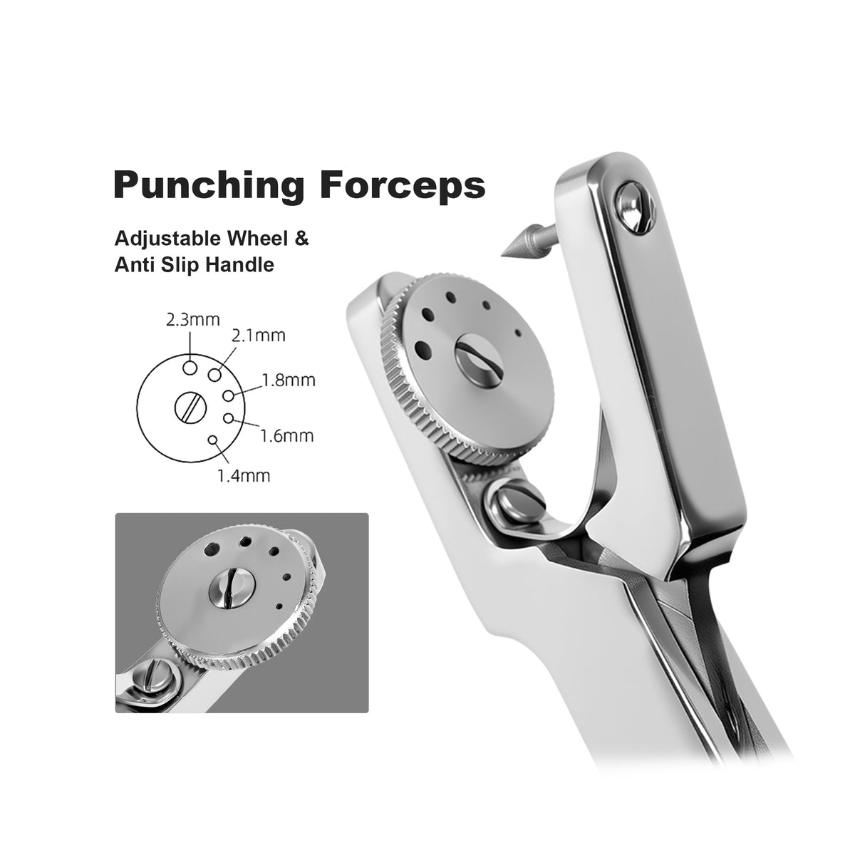 Rubber dam punch pliers closeup