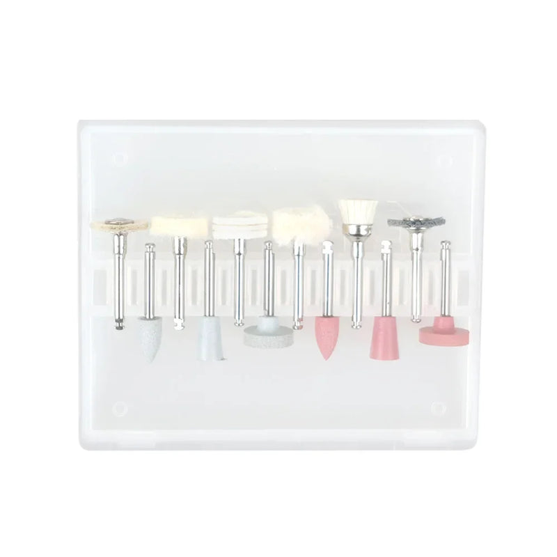 12Pcs/kit  Dental Composite Polishing Kit RA 2.35mm Polisher for Low Speed Hanpiece Porcelain Natural Teeth Nail Polishing Tool