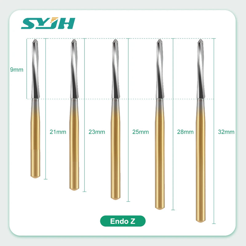 5Pcs Dental Endo-Z Carbide Burs Zekrya Surgical Endo Tungsten Bone Cutters Drill FG 1.6mm Safe Non-Cutting Tips Dentist Tools