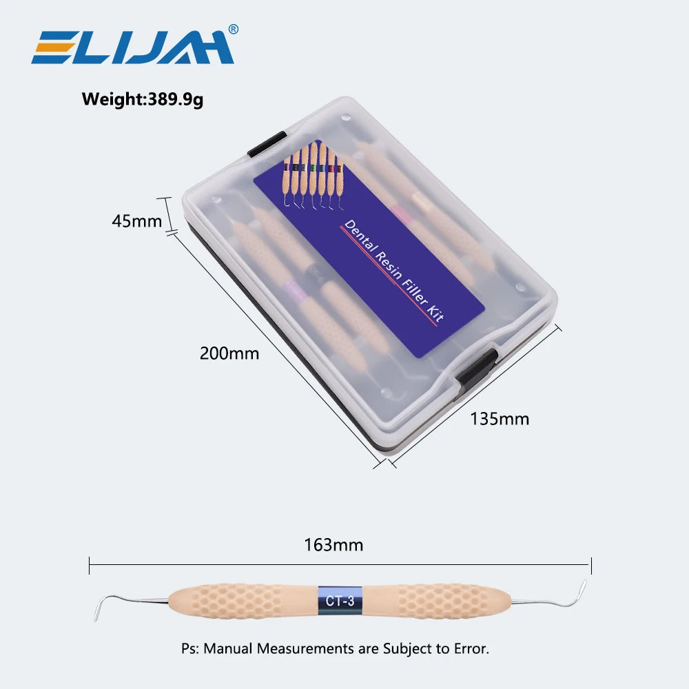 ELIJAH Dental Silicone Handle Resin Filler Kit Aesthetic Restoration Kit for Resin Knife Spatula 134°C Autoclavable Dental Tools - Denspay Dental - Dental Filling Tool