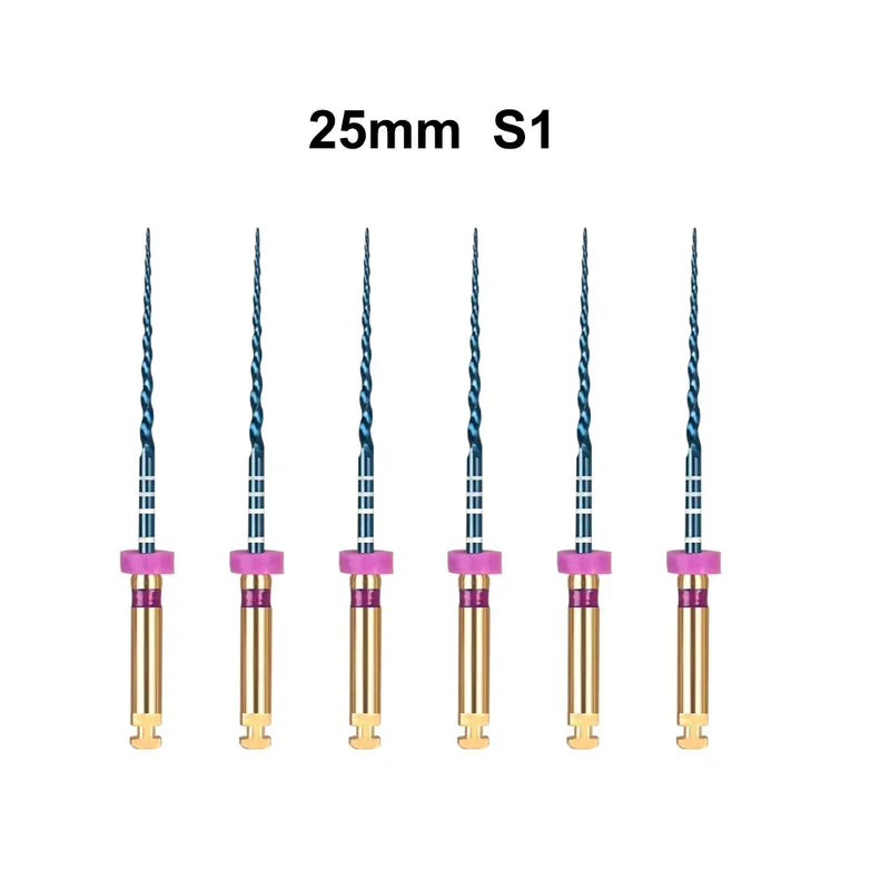 6Pcs/box Dental 21/25mm Sx-F3 Niti Super Blue Rotary Heat Activated Endodontic Canal Root Files Engine Use Files Dentistry Tools
