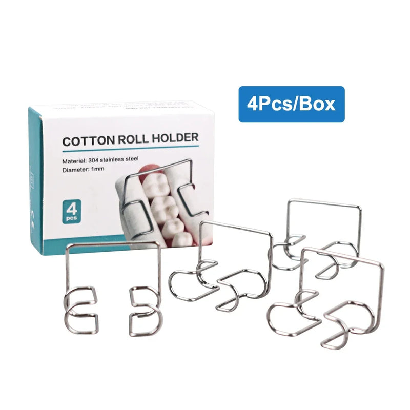 4Pcs Dental Orthodontic Cotton Roll Clip Stainless Steel Autoclavable Cotton Roll Holder Ortho Isolator Tool Dentistry Lab Tools