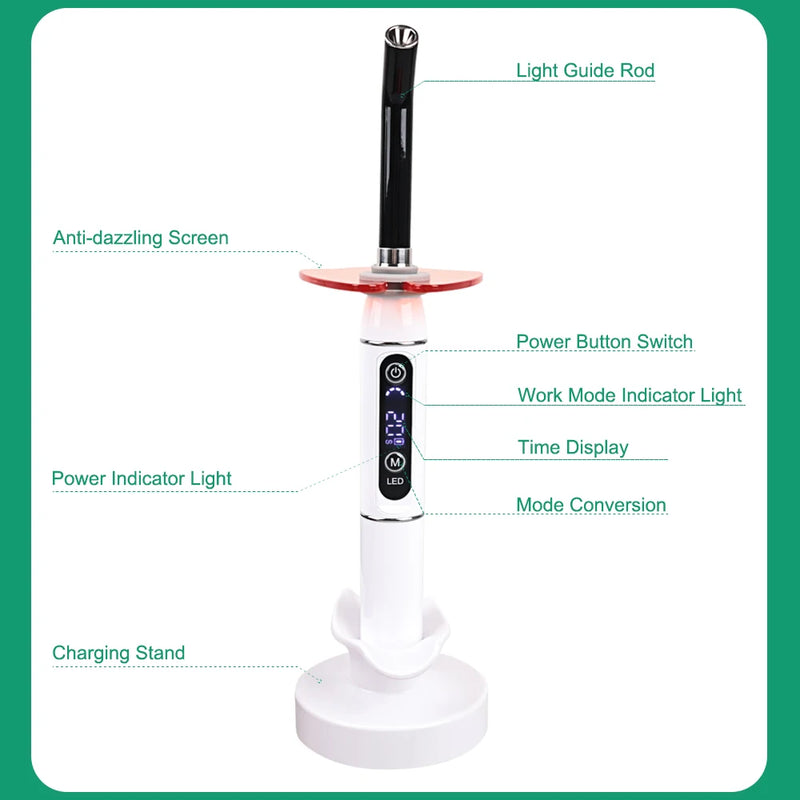 Wireless Dental LED Curing Light Orthodontic Composite Curing Light Dental Photopolymerizer Lamp Dentistry Instrument Tools