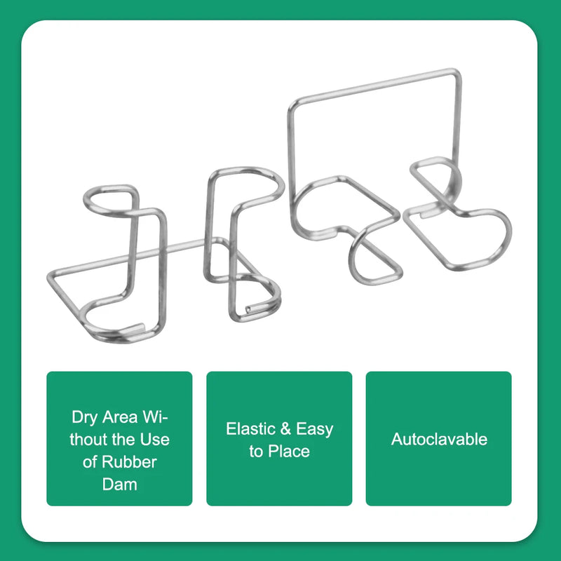 4Pcs Dental Orthodontic Cotton Roll Clip Stainless Steel Autoclavable Cotton Roll Holder Ortho Isolator Tool Dentistry Lab Tools