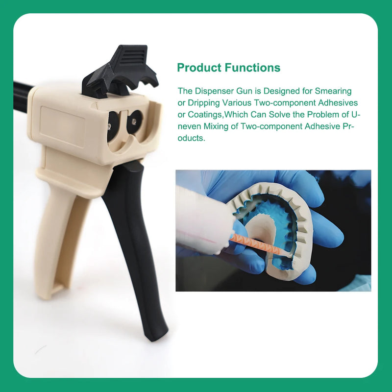 Dental Impression Mixing Dispensing Gun 1:1/1:2 Universal Dispenser Gun 1:4/1:10 Silicon Rubber Dispenser Gun Dentistry Tools