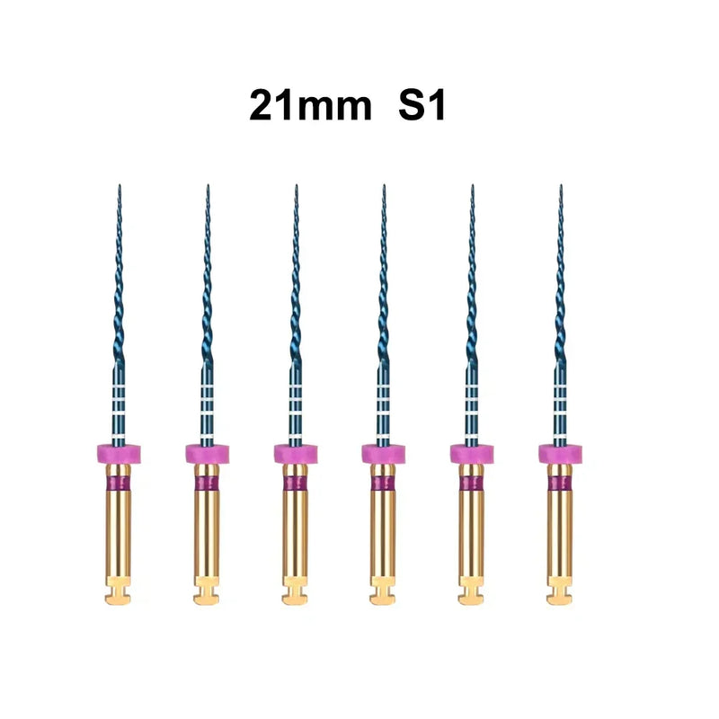 6Pcs/box Dental 21/25mm Sx-F3 Niti Super Blue Rotary Heat Activated Endodontic Canal Root Files Engine Use Files Dentistry Tools