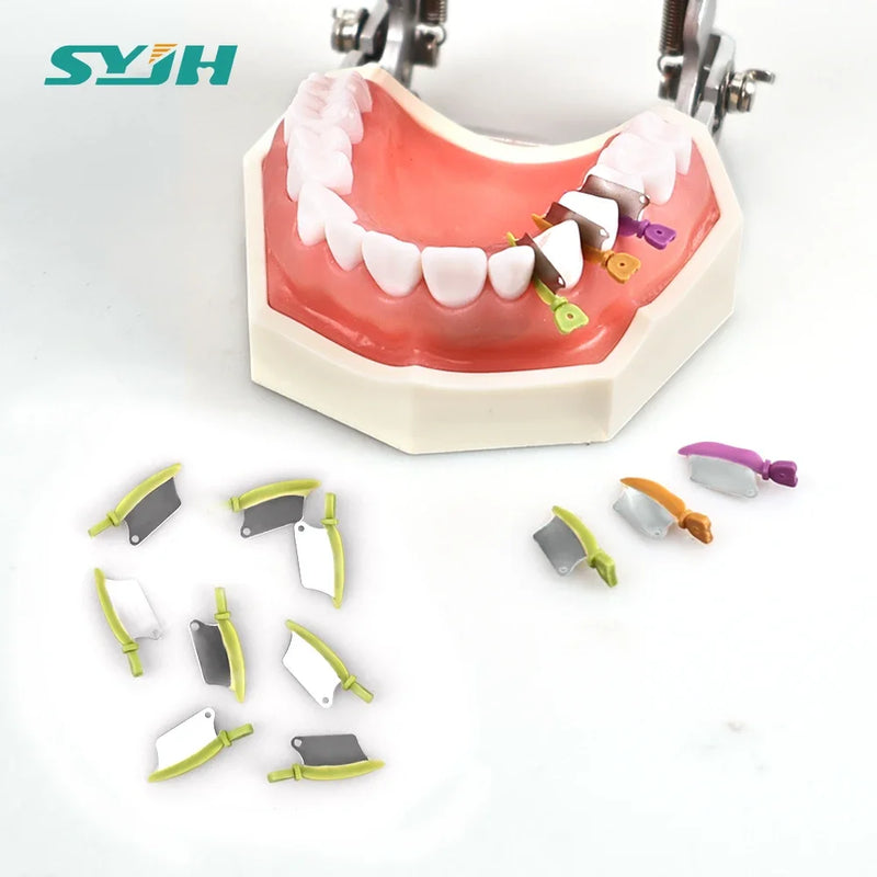 50Pcs/Kesto S/M/L Dental Prime Dentoj Interproksima Plasta Kojna Gardisto kun Metala Protekta Ŝtalo Matrico Odontologia Materialoj