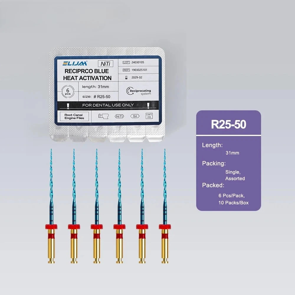 CYF216 Dental Blue Endodontic Files - Denspay Dental - Reciprocating Files