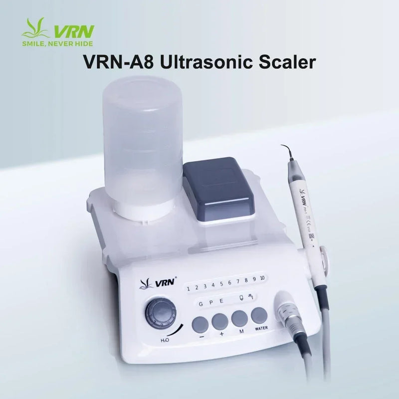 VRN A8 Piezo Portebla LED Ultrasona Skalilo-Unuo Kun Aŭtomata Proviza Botelo Sendrata Denta Ultrasona Skalilo Dentokuraca Ilo 