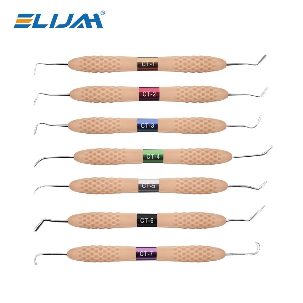 ELIJAH Dental Silicone Handle Resin Filler Kit Aesthetic Restoration Kit for Resin Knife Spatula 134°C Autoclavable Dental Tools - Denspay Dental - Dental Filling Tool