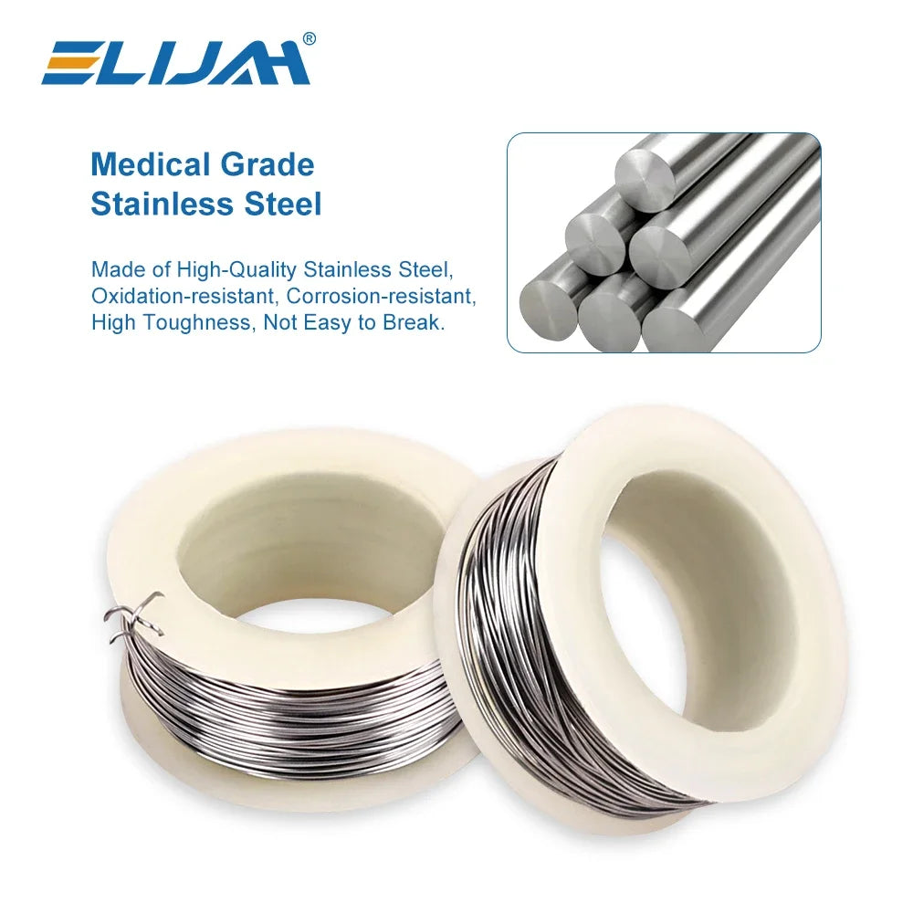 CYZ028 ELIJAH Dental Orthodontic Ligature Wire Round 0.2/0.25/0.3/0.4mm Stainless Steel Ligating Wire Dentistry Materials Teeth Braces