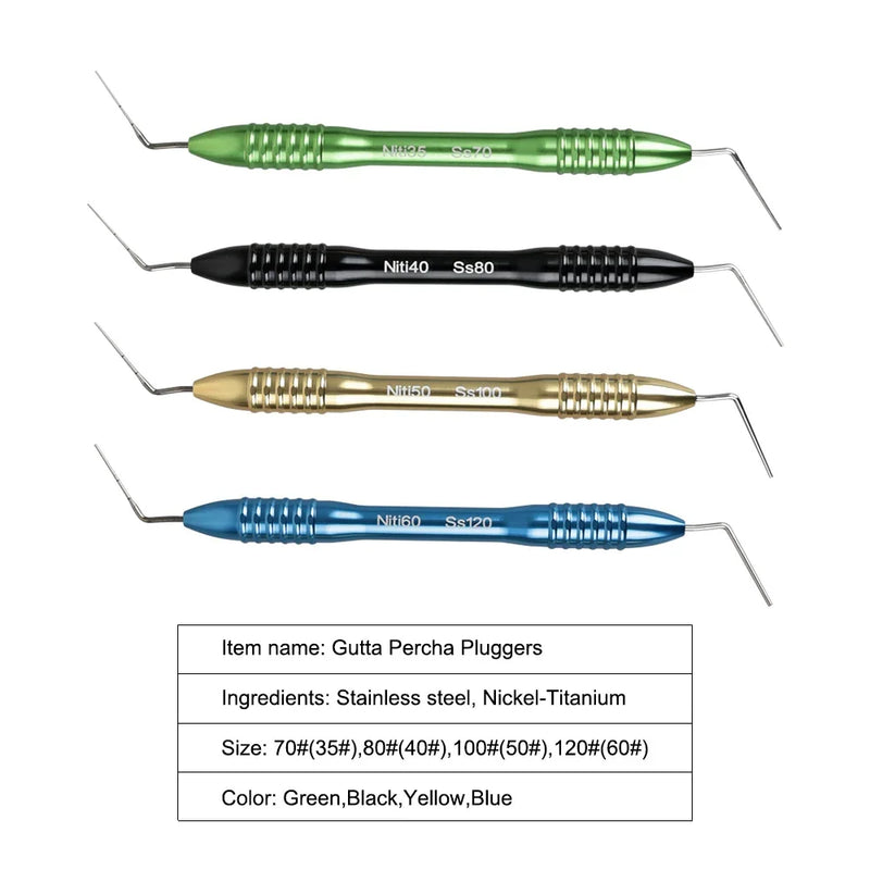 Dental Endodontic Hand Plugger Dental Gutta Percha Filler Oral Root Canal Filler Endo Hand Plugger Vertical Pressure Instrument