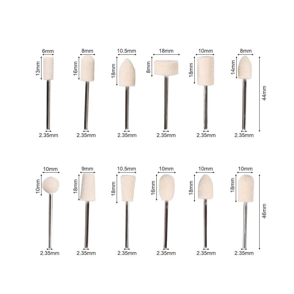 CYF328 Wool Felt Grinding Sanding Head - Denspay Dental - Denture Lab Polishing
