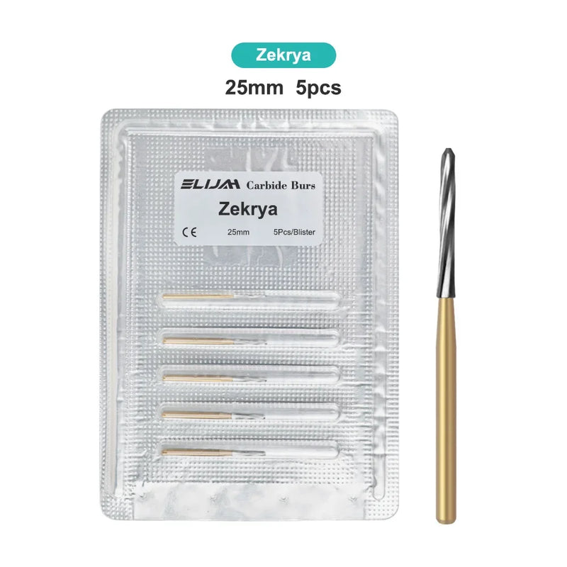 5Pcs Dental Endo-Z Carbide Burs Zekrya Surgical Endo Tungsten Bone Cutters Drill FG 1.6mm Safe Non-Cutting Tips Dentist Tools
