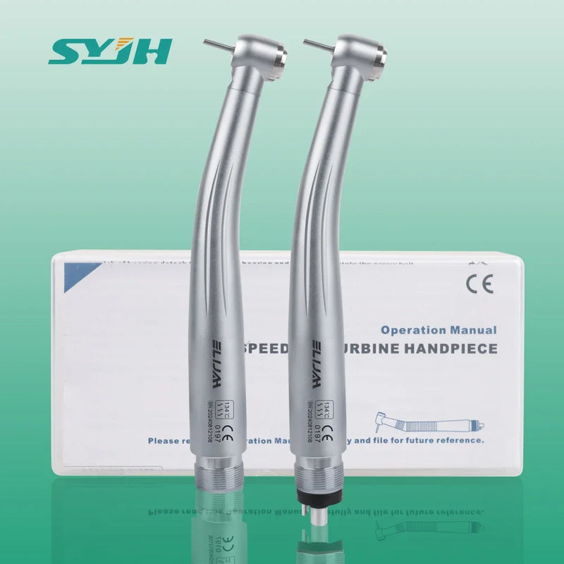 2/4 Holes Dental LED High Speed Handpiece Standard /Torque Head Three Water Spray E-generator Air Turbine Dentistry Tool
