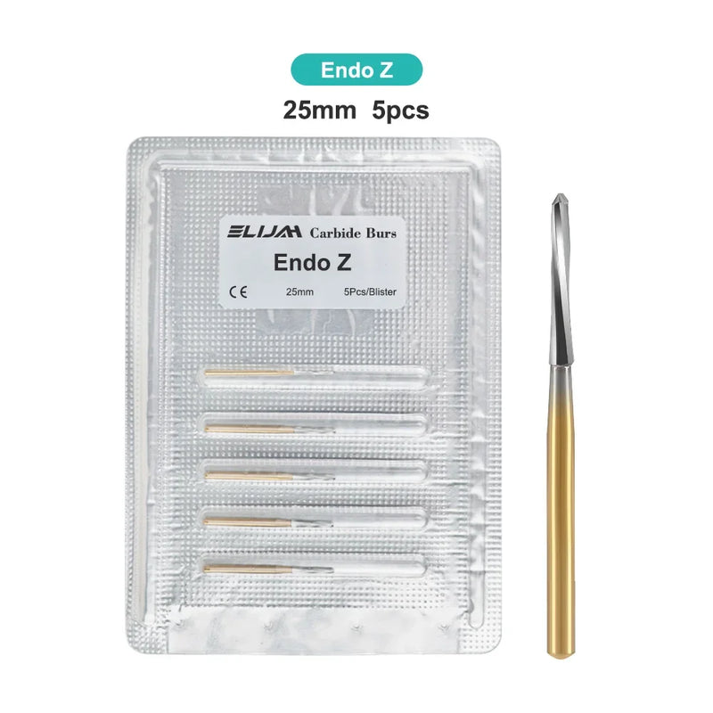 5Pcs Dental Endo-Z Carbide Burs Zekrya Surgical Endo Tungsten Bone Cutters Drill FG 1.6mm Safe Non-Cutting Tips Dentist Tools