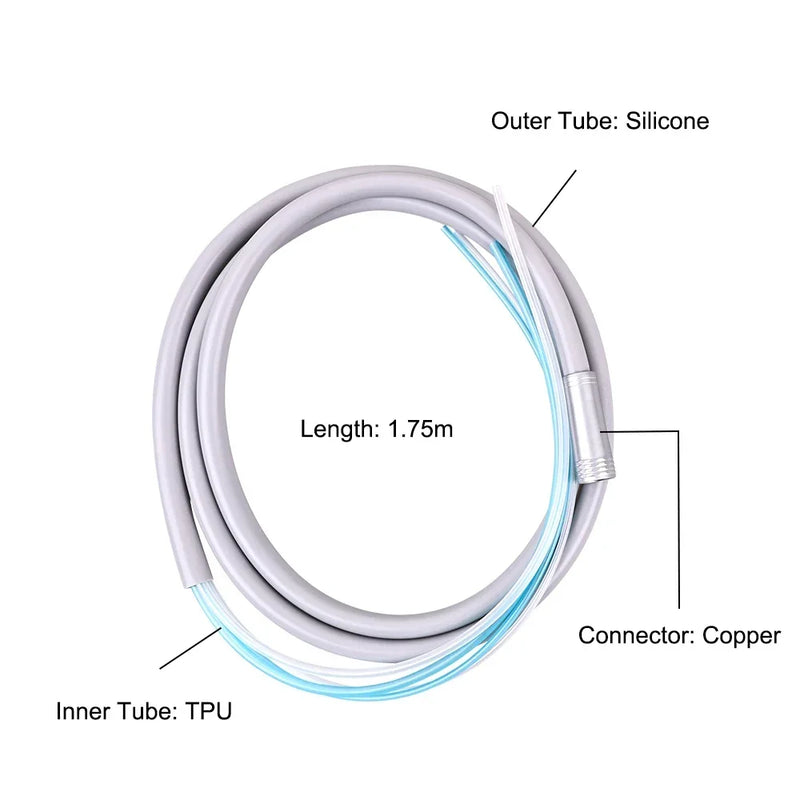 Dental Handpiece Hose 2/4 Holes Silicone Tube for High Speed Handpiece Air Tubrine Wire for Dental Chair Dentistry Accessiores