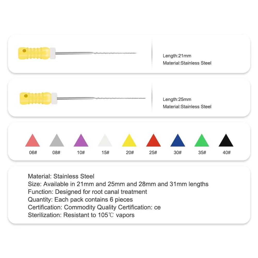 CYF304 Dental Hand Use Endo Files K/H/R Files - Denspay Dental - Hand Reamers