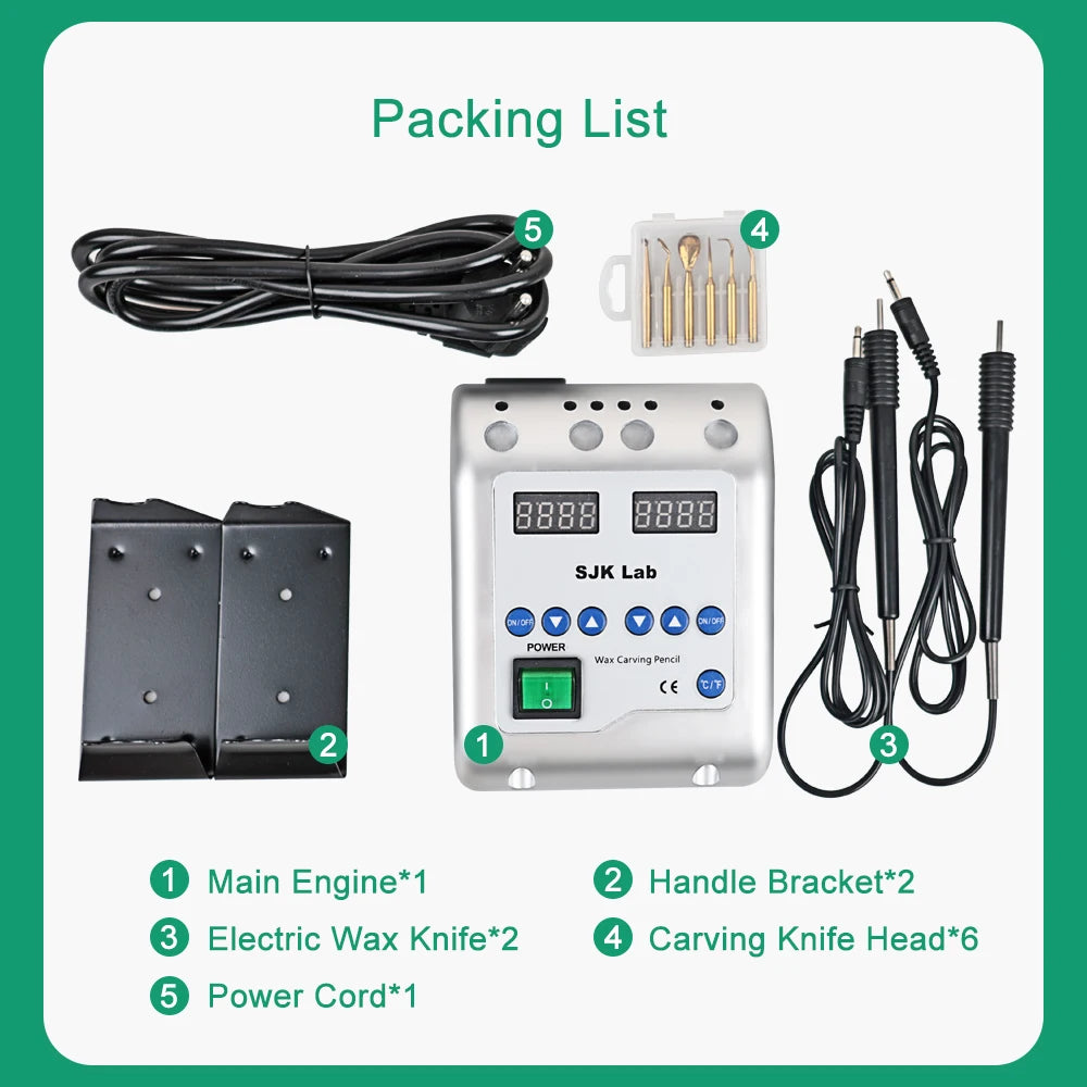 CYO004 Dental Electric Wax Double Pen with 6 Wax Tips - Denspay Dental - Electric Wax Knife