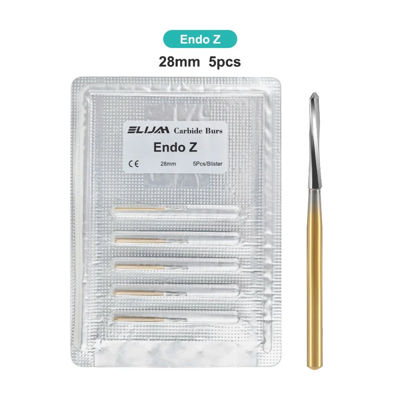 5Pcs Dental Endo-Z Carbide Burs Zekrya Surgical Endo Tungsten Bone Cutters Drill FG 1.6mm Safe Non-Cutting Tips Dentist Tools