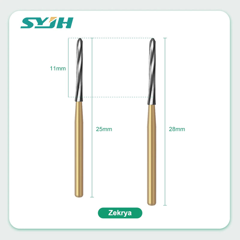 5Pcs Dental Endo-Z Carbide Burs Zekrya Surgical Endo Tungsten Bone Cutters Drill FG 1.6mm Safe Non-Cutting Tips Dentist Tools