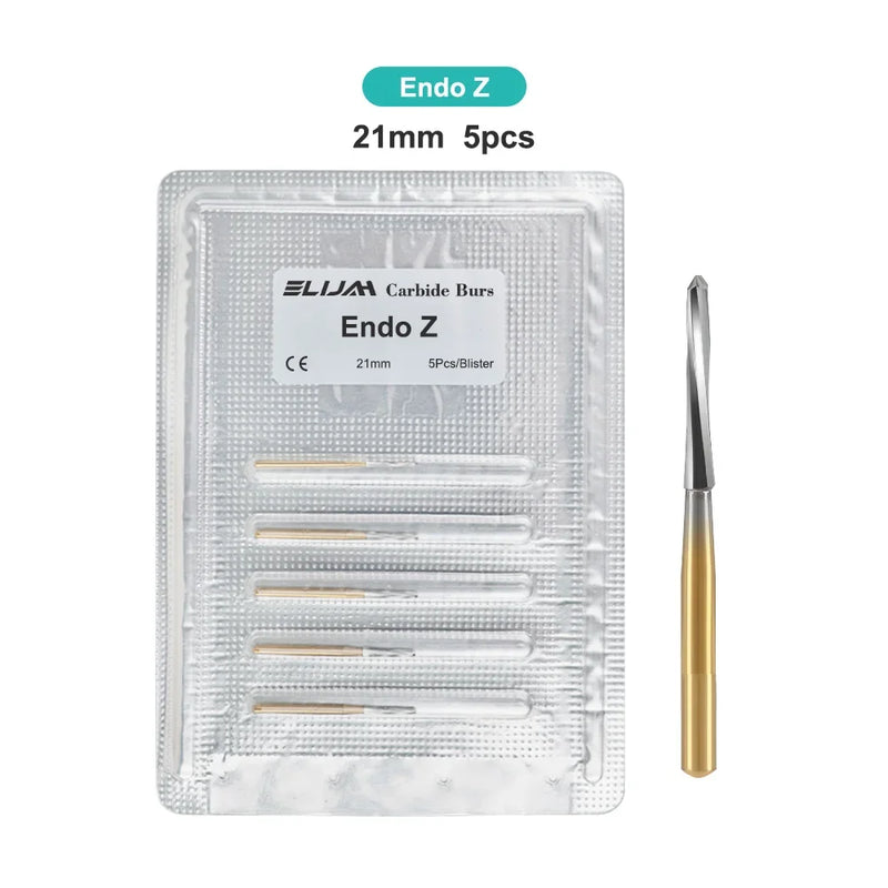 5Pcs Dental Endo-Z Carbide Burs Zekrya Surgical Endo Tungsten Bone Cutters Drill FG 1.6mm Safe Non-Cutting Tips Dentist Tools