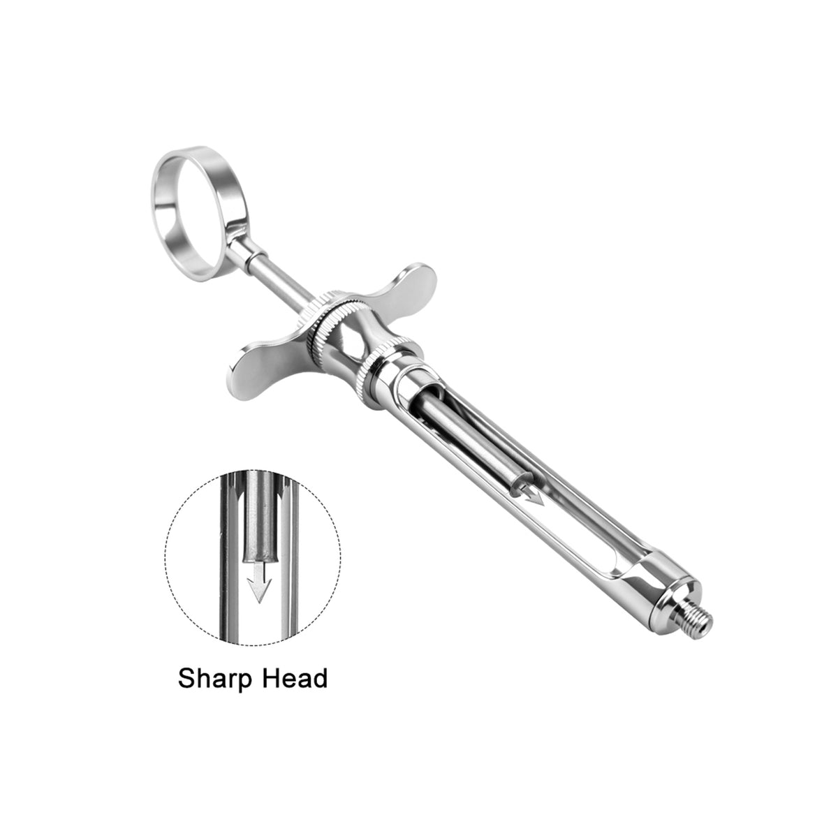Smooth straight plunger tip detail