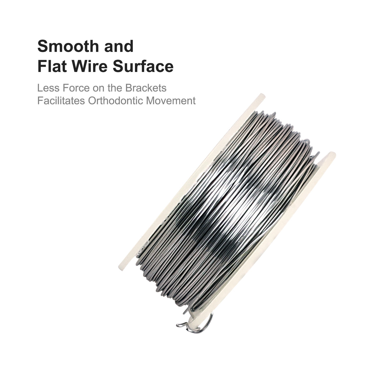 Single ligature wire pulled out from spool close shot
