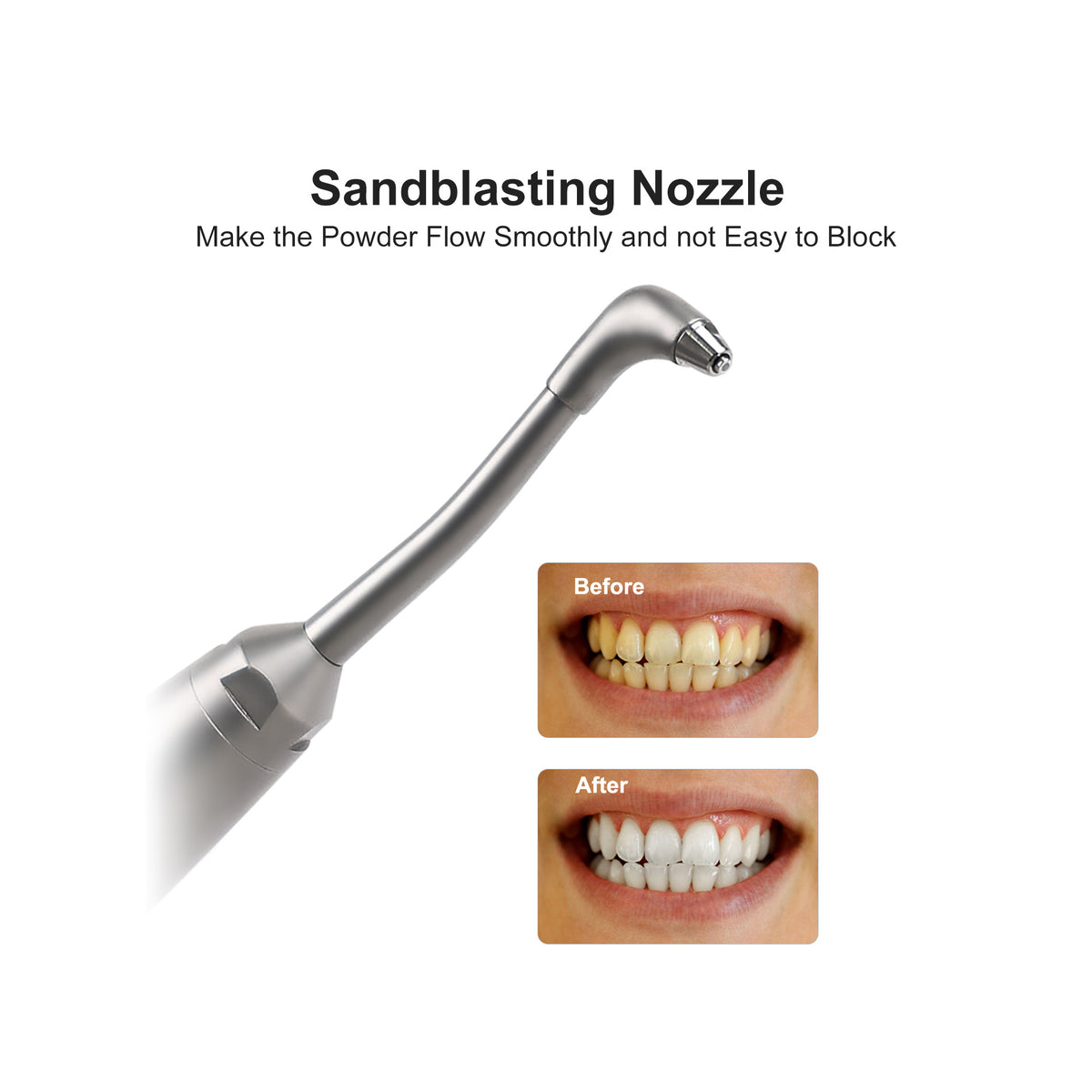 Stain removal effect display of dental air polisher