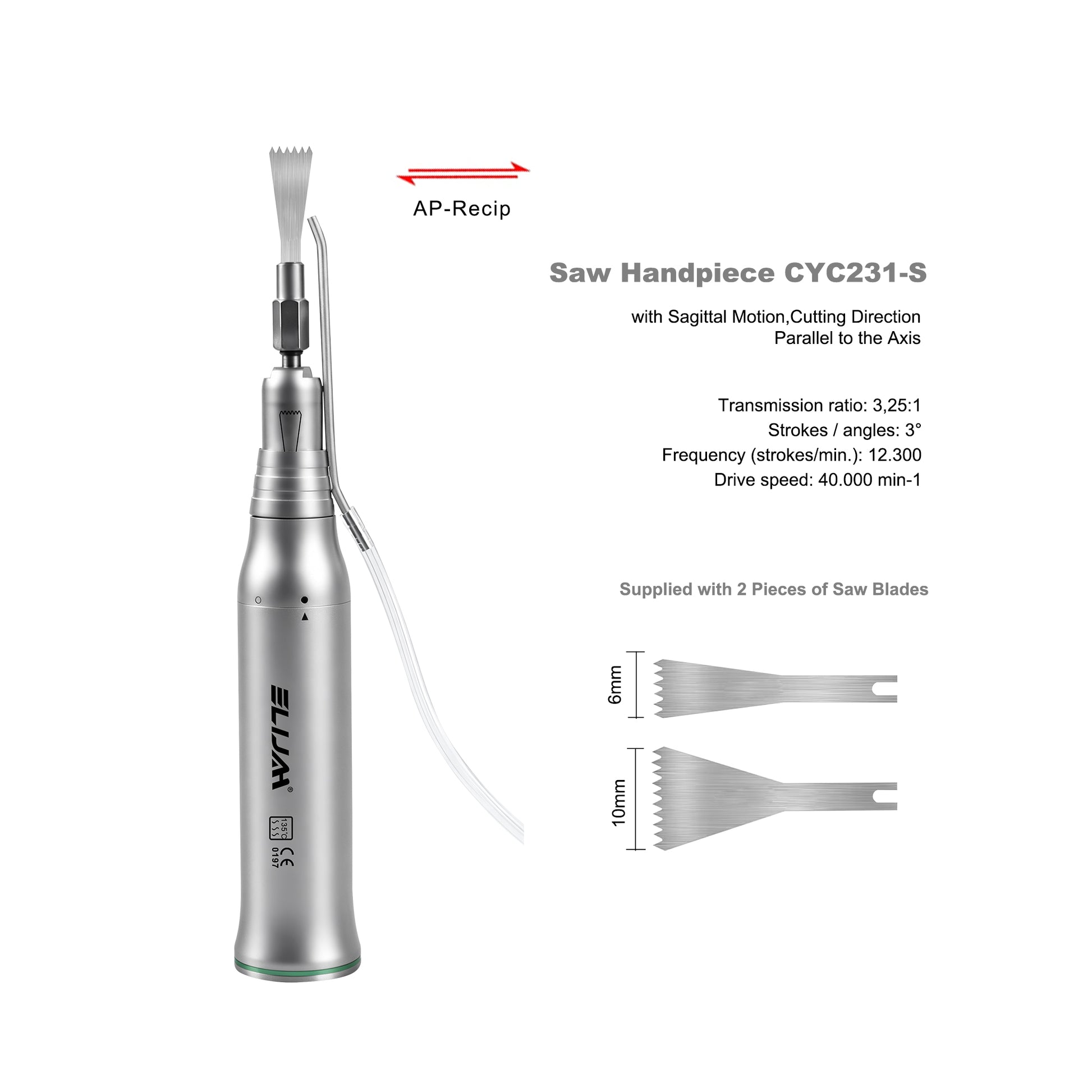 Surgical Bone Cutting Straight Reciprocating Saw Handpiece
