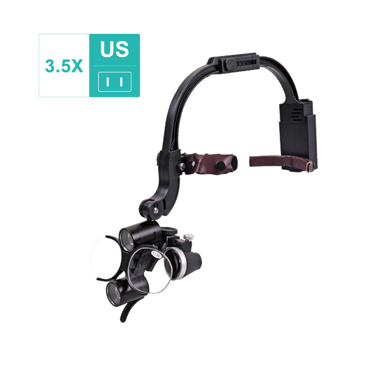 Working distance demonstration of 2.5X 3.5X dental headband loupes