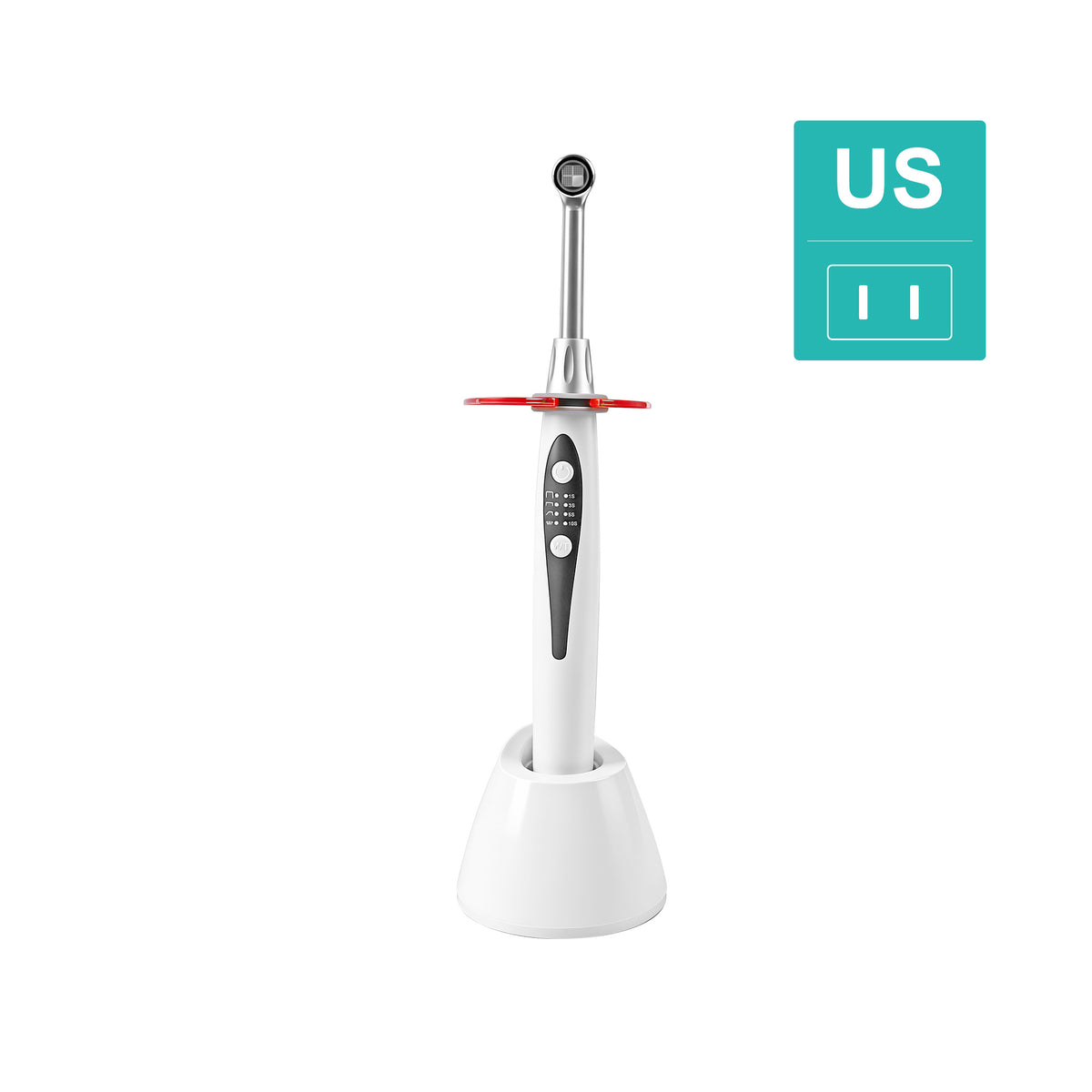 CYH095 1s Wireless Dental LED Curing Light, Metal Light Guide Rod With Charging Base