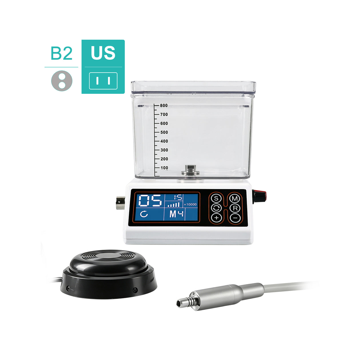 Packing box and complete package of dental low pressure motor
