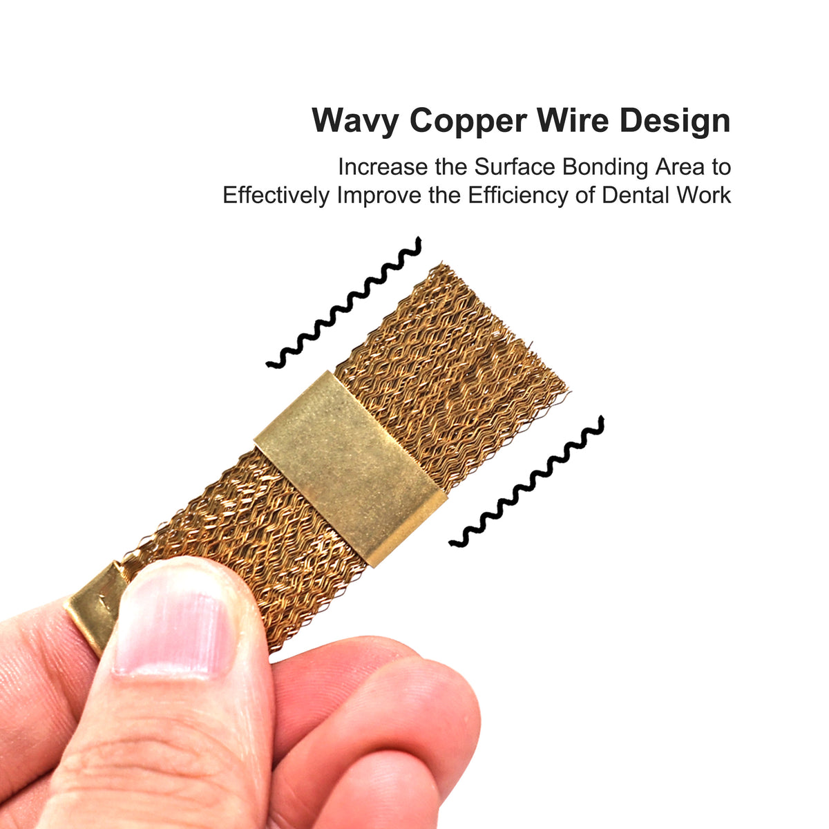 Wavy copper wire texture closeup