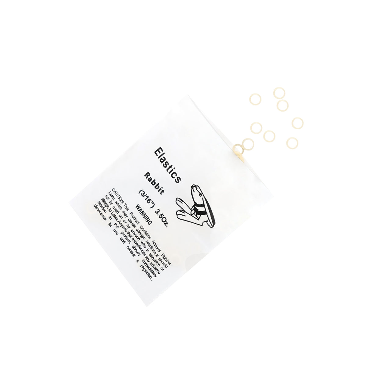 Single orthodontic elastic rubber band close-up