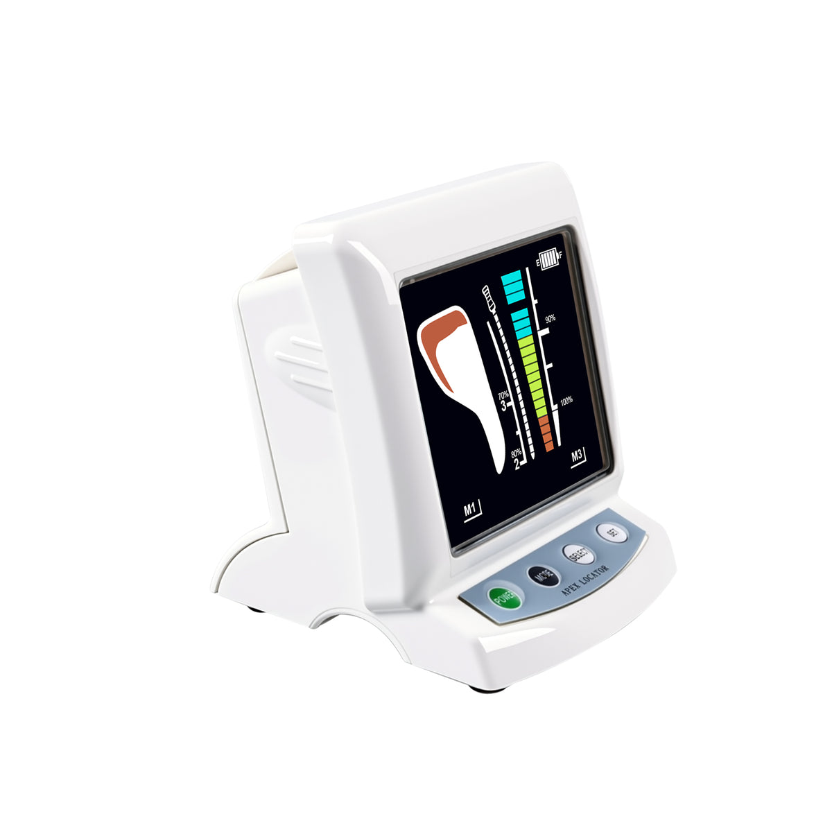 Side view of dental benchtop root measuring device