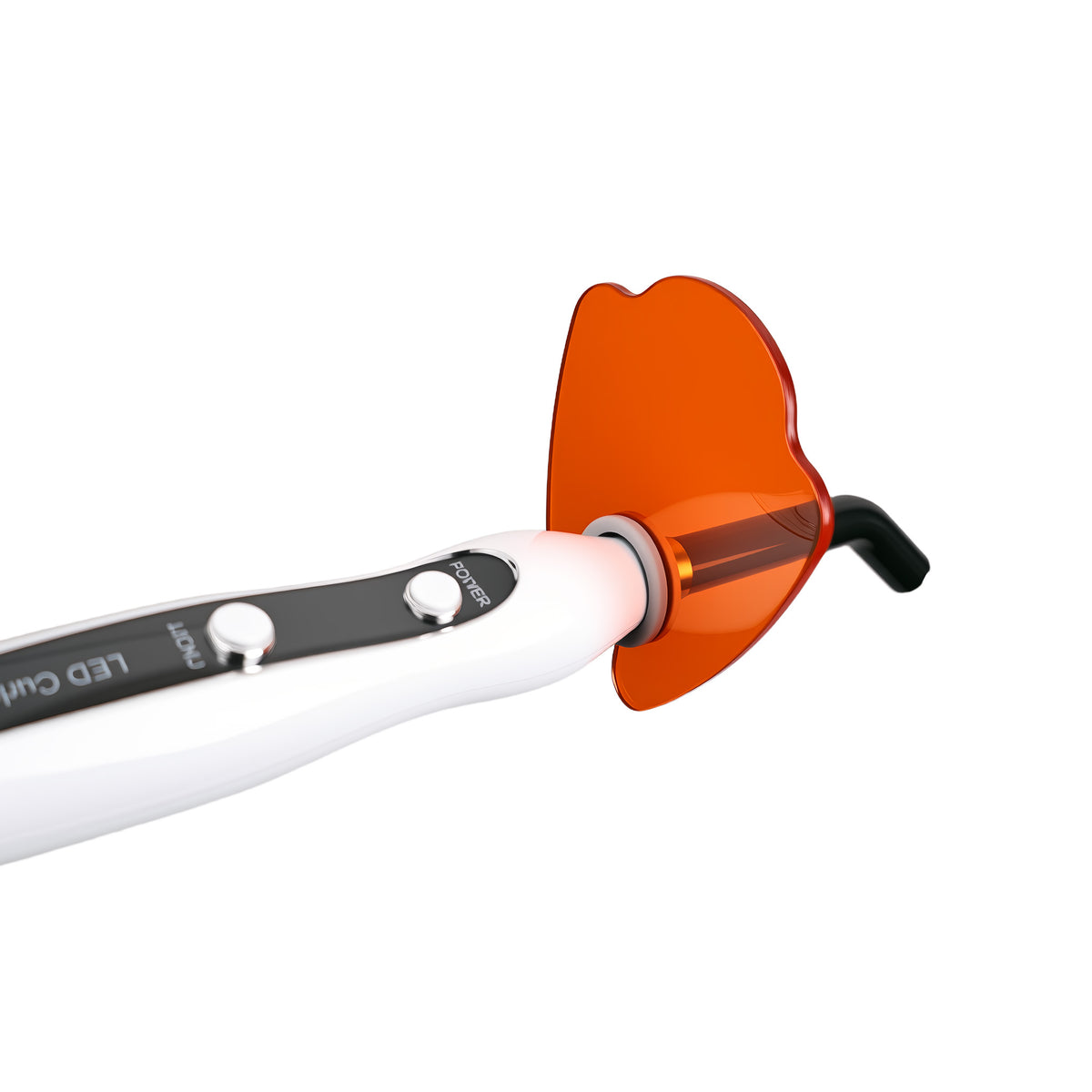 Orange protective eye shield accessory for built‑in curing light