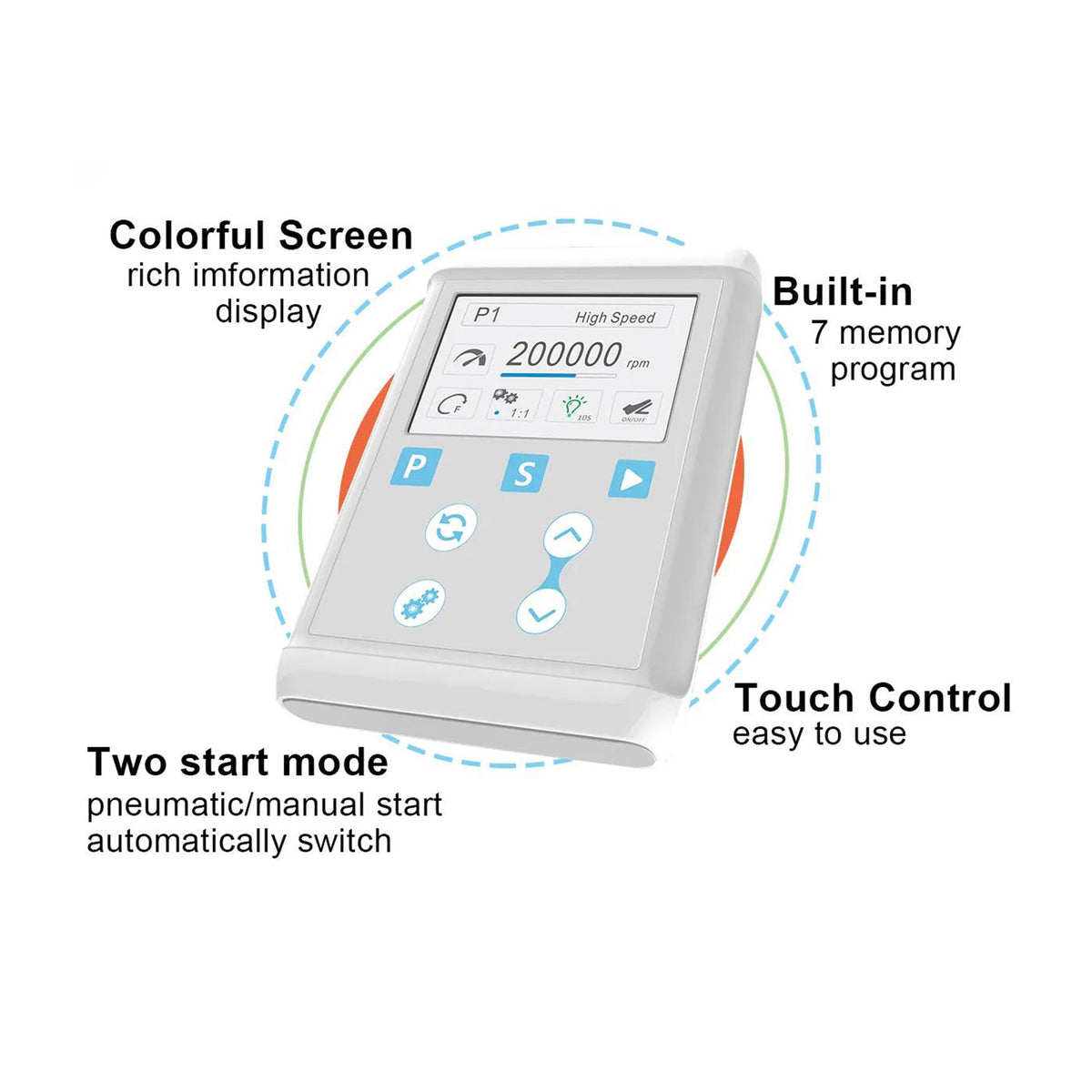 Digital screen display interface of micromotor