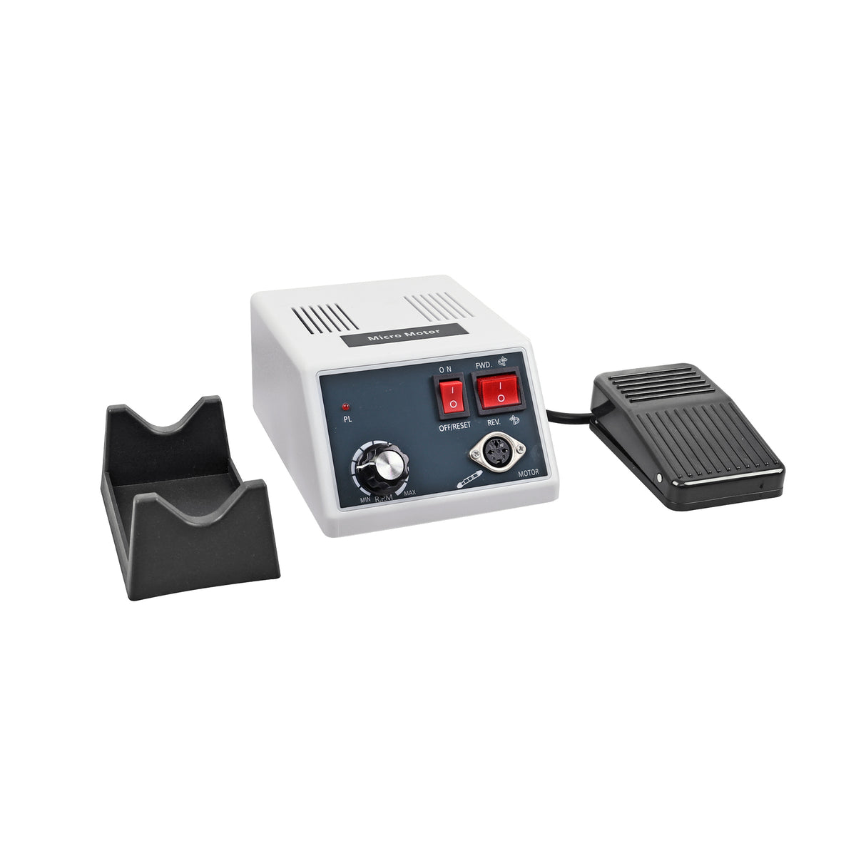 Speed and rotation control panel closeup of dental electric motor host