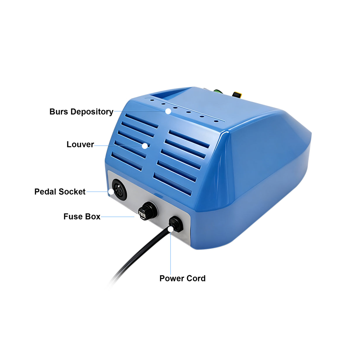 Power cable and interface detail of dental brushless polisher