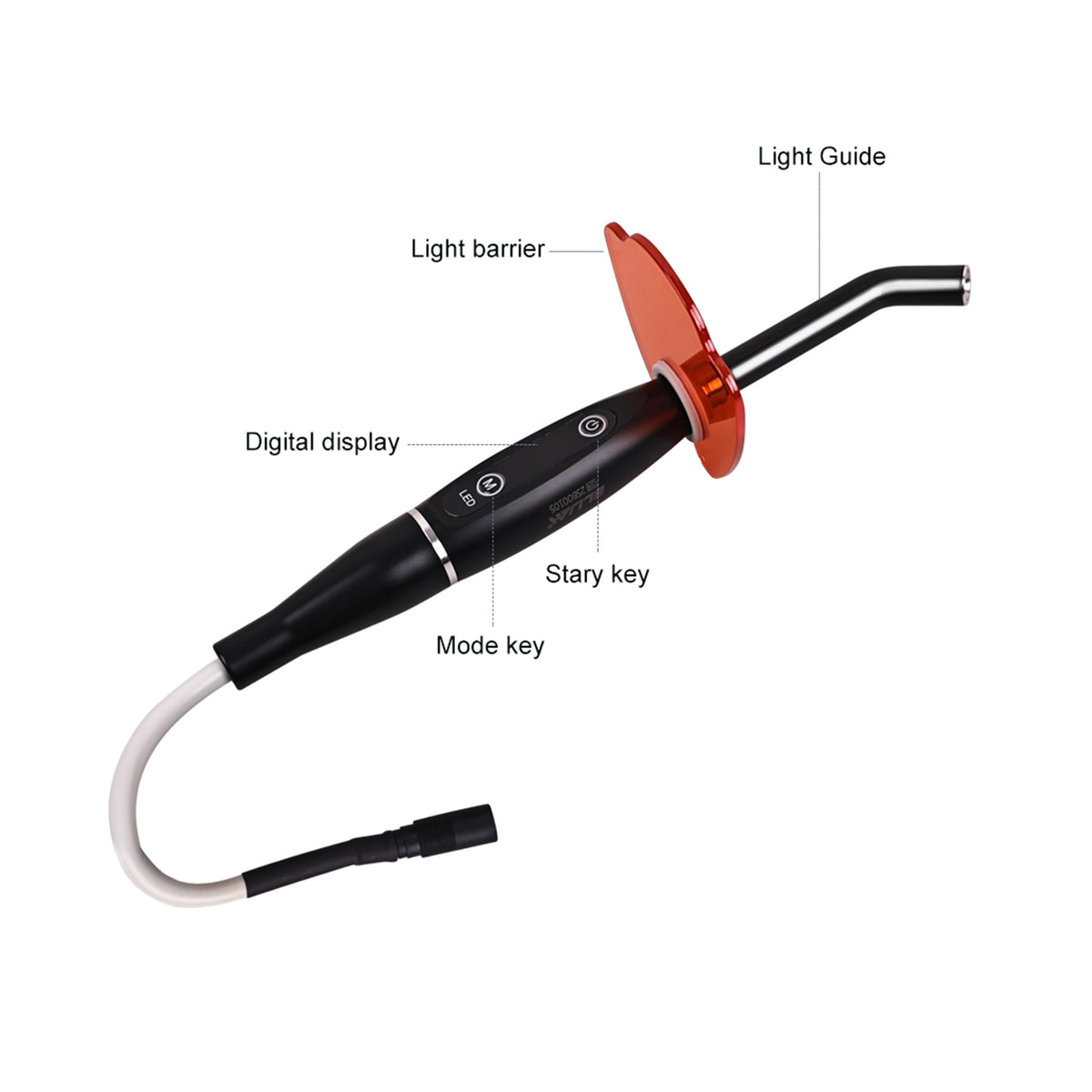 Complete original accessories unboxing layout of 5s wireless dental curing light kit