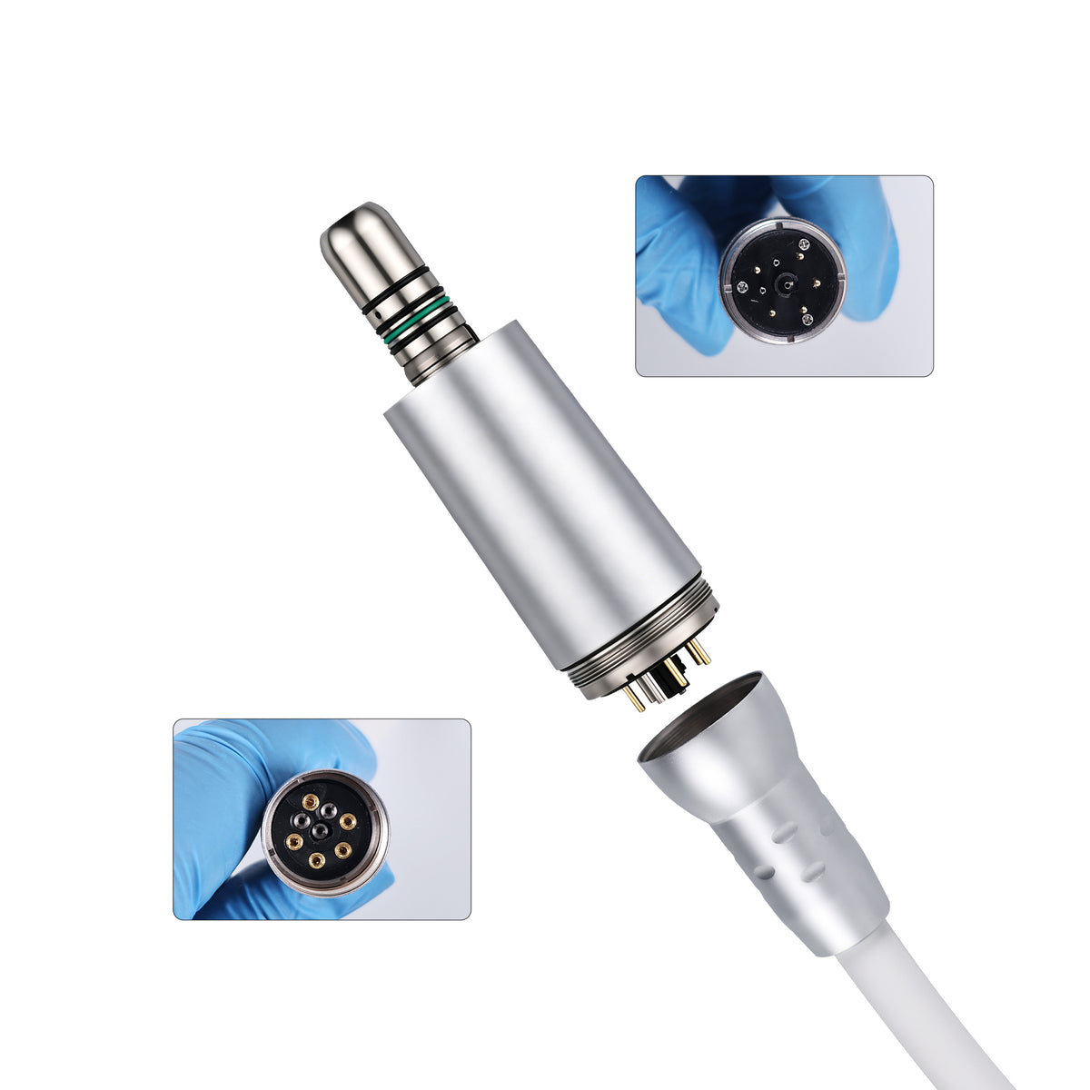 Metal handpiece connector of dental electric micro motor