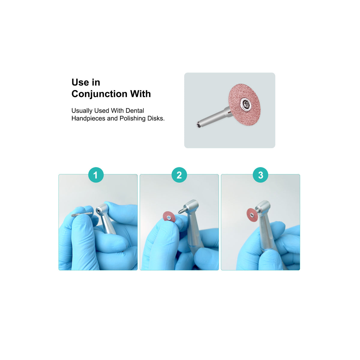 Polishing shank insert into dental lab straight handpiece