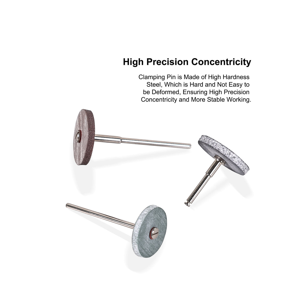 Close-up of clamping head of dental polishing shank