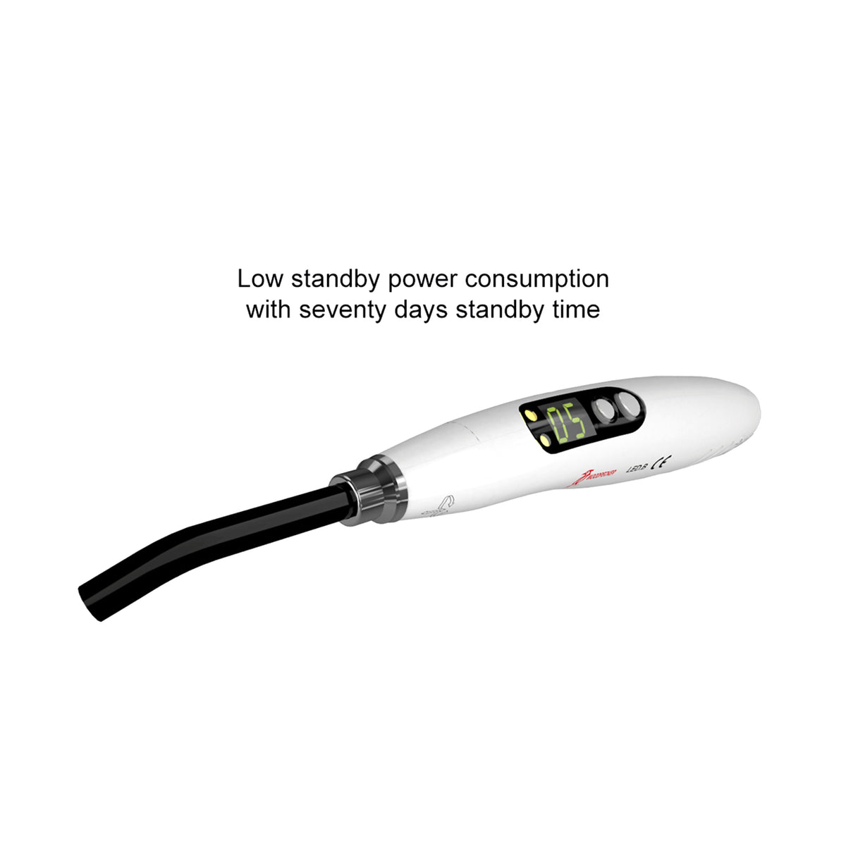 Multi-function control button panel detail of cordless wireless dental curing lamp