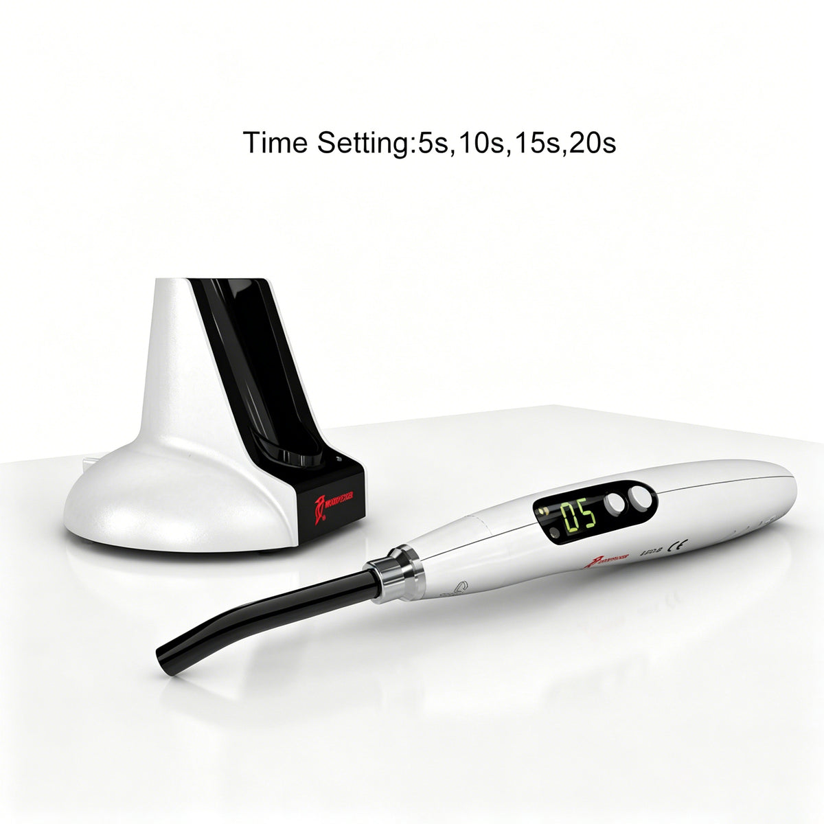 Complete accessory kit of wireless dental LED curing light with charging base and clinic accessories