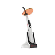 Wireless dental LED curing light white background main product view, cordless portable clinic curing lamp